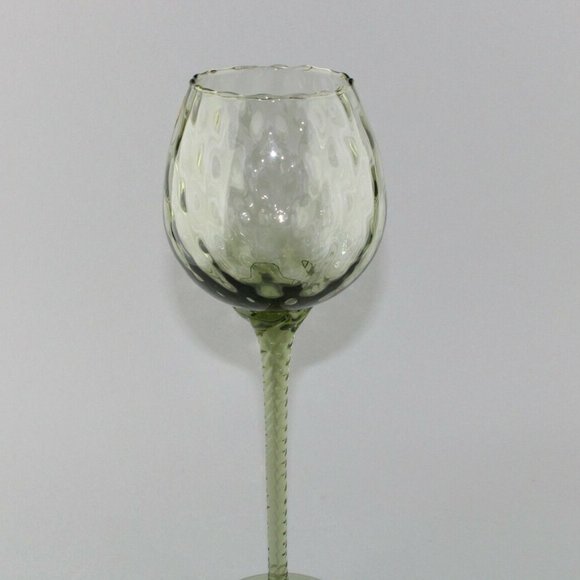 MCM Dabs Italy Light Green Blown Glass Tall Stem - Picture 9 of 12